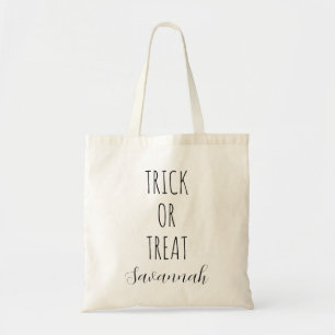 Trick or treat custom name Halloween Kids candy Tote Bag