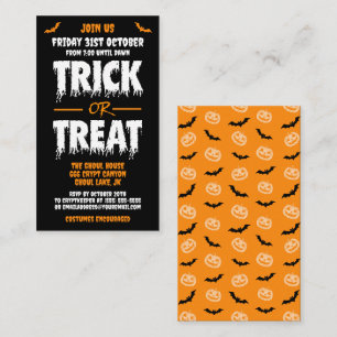 Trick or Treat Customisable Party Invitation D