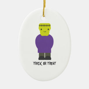 Trick or Treat- Cute Frankenstein Ceramic Tree Decoration