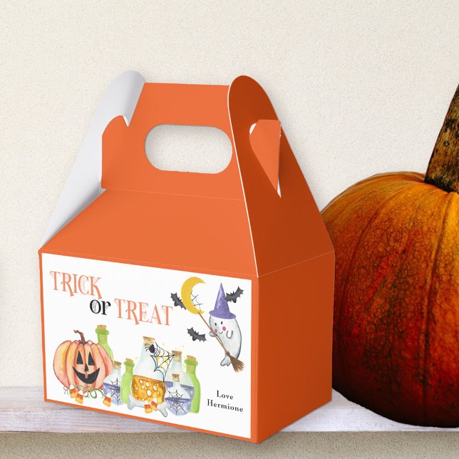 Trick or Treat Cute Ghost Pumpkin and Magic Potion Favour Box (Trick or Treat halloween favor boxes for baby shower, birthday parties ..)