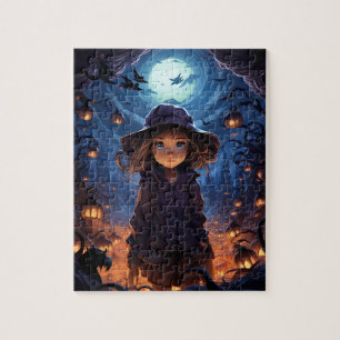 Trick or Treat Cute Girl Halloween Jigsaw Puzzle