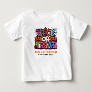 TRICK OR TREAT   Cute Halloween Bash Party Baby T-Shirt