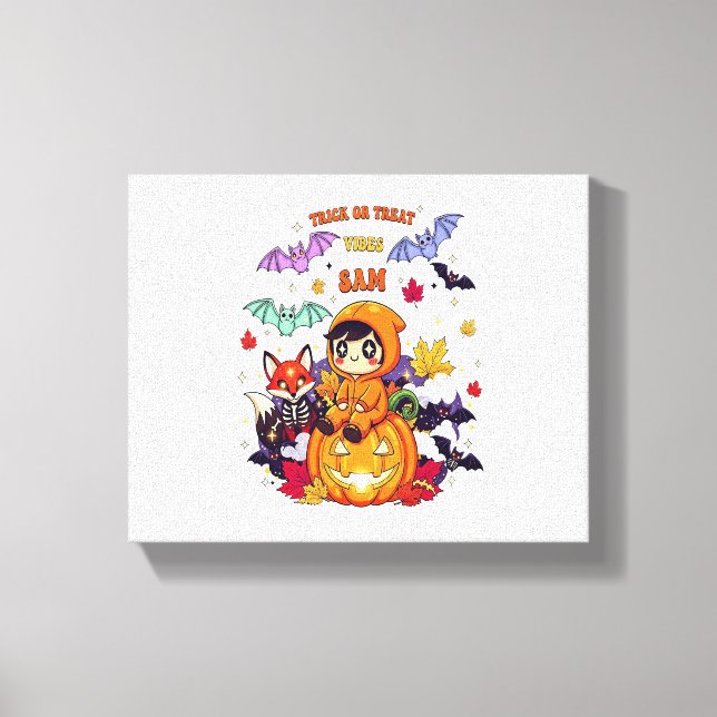 Trick or Treat Cute Halloween Canvas Print (Front)