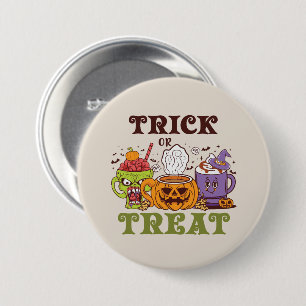 Trick Or Treat – Cute Halloween Coffee Brew 7.5 Cm Round Badge