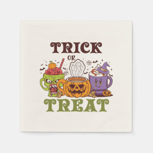 Trick Or Treat – Cute Halloween Coffee Brew Napkin