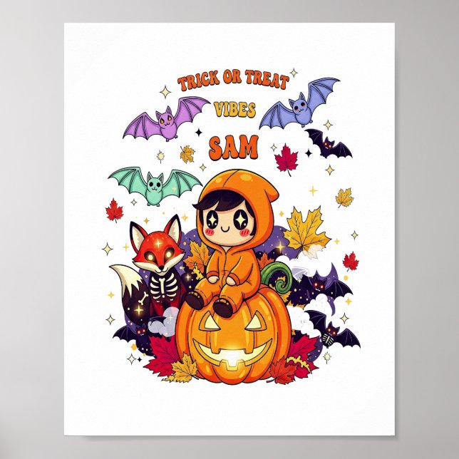 Trick or Treat Cute Halloween Poster (Front)