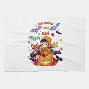 Trick or Treat Cute Halloween Tea Towel