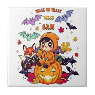 Trick or Treat Cute Halloween Tile