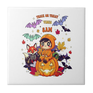 Trick or Treat Cute Halloween Tile