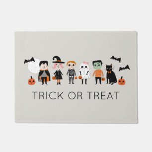 Trick or Treat cute kids in costumes Doormat