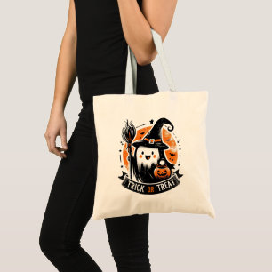 Trick or treat - Cute Witch Ghost Tote Bag