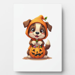 Trick or Treat Dog � Cute Halloween Puppy Shirt Plaque
