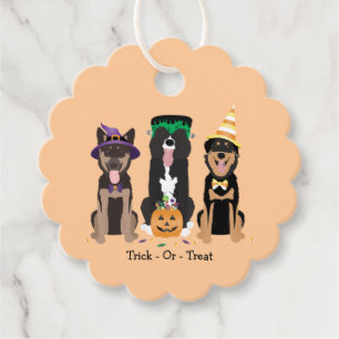 Trick Or Treat Dogs In Halloween Costumes Favour Tags