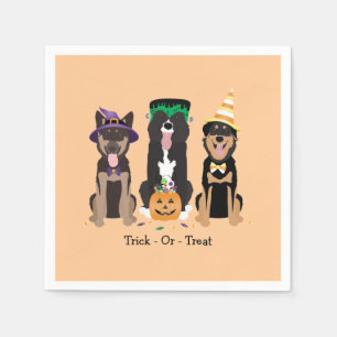 Trick Or Treat Dogs In Halloween Costumes Napkin