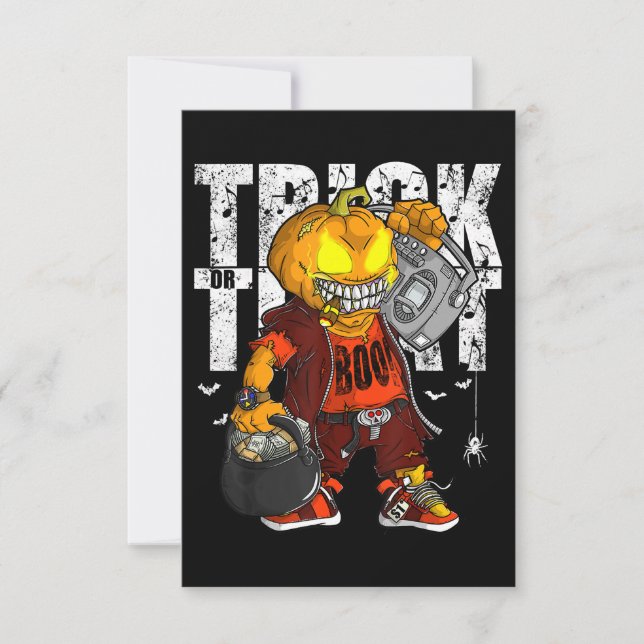 Trick or Treat Dope Hip Hop Halloween Graphic Men Invitation (Front)