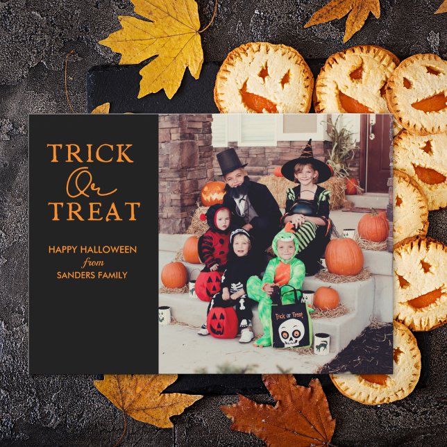 Trick Or Treat Family Photo Halloween Holiday Card (Creator Uploaded)