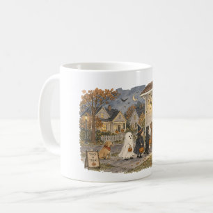 Trick or Treat Front Porch Scene Illustration Coffee Mug