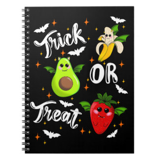Trick or treat fruits white notebook
