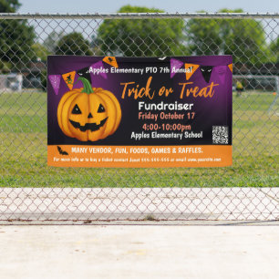 TRick or treat Fundraiser PTO PTA Church Banner