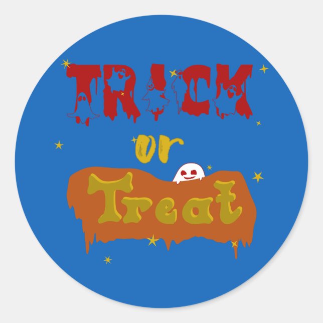 Trick or Treat Funny Boo Halloween Sticker (Front)