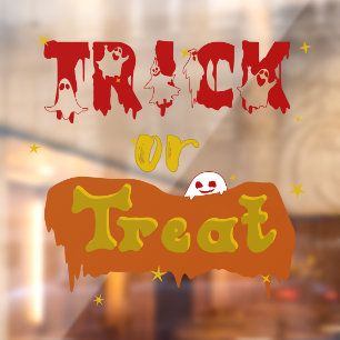 Trick or Treat Funny Boo Halloween Window Cling
