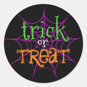 Trick or Treat Funny Halloween Classic Round Sticker