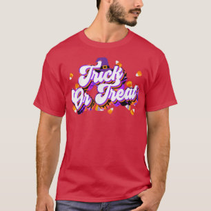 Trick Or Treat Funny Halloween Corn Candy Retro Vi T-Shirt