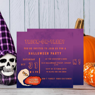 Trick or Treat   Funny Halloween Invitation