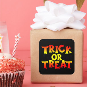 TRICK OR TREAT   funny  halloween  Square Sticker