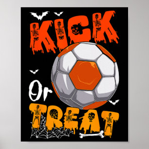 Trick Or Treat Funny Joke Kick Halloween Playing S Poster
