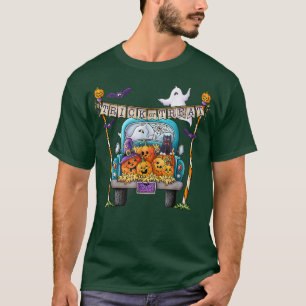 Trick or treat funny pumpkin car happy halloween v T-Shirt