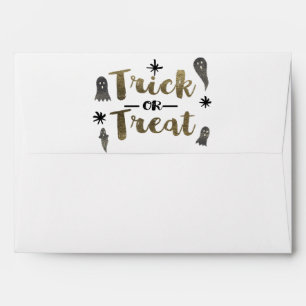 Trick or Treat Ghost Chic Modern Halloween Party Envelopes