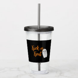 Trick or Treat Ghost Halloween Acrylic Tumbler