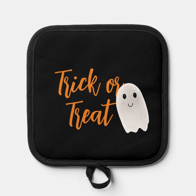 Trick or Treat Ghost Halloween Pot Holder (Front)