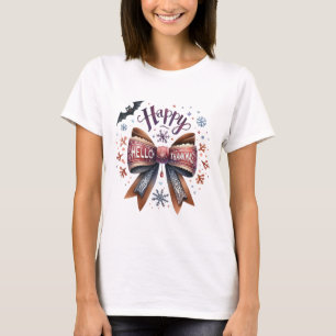 Trick or Treat Ghost T-Shirt with Pastel Bow