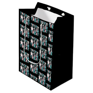 Trick or Treat Ghosts Cute Black Halloween Medium Gift Bag