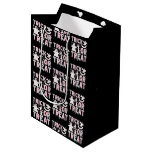 Trick or Treat Ghosts Cute Black Halloween Medium Gift Bag
