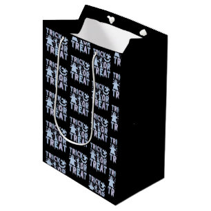 Trick or Treat Ghosts Cute Black Halloween Medium Gift Bag