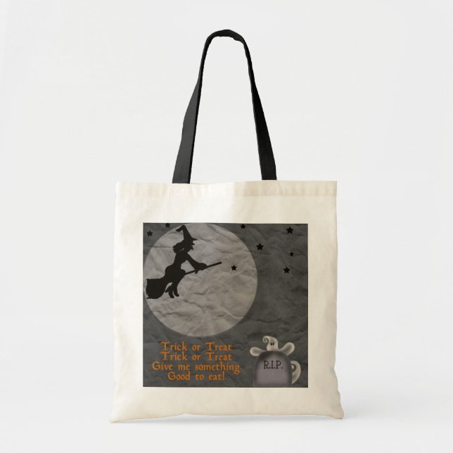 Trick or Treat Give Me Something Good To Eat Tote Bag (Front)