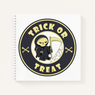 Trick or treat Grim Reaper starbucks Halloween Notebook