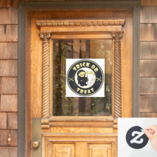 Trick or treat Grim Reaper starbucks Halloween Window Cling