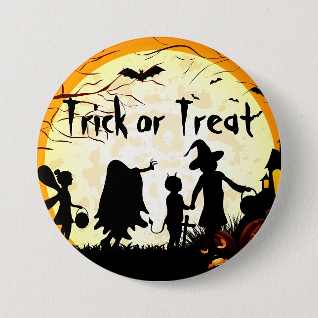 Trick or Treat Halloween  2¼ Inch Round Button (Front)