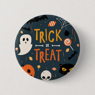 Trick or Treat Halloween 6 Cm Round Badge