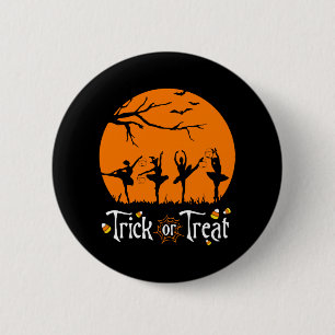Trick or Treat Halloween Ballet Silhouette 6 Cm Round Badge