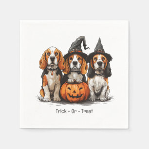 Trick Or Treat Halloween Beagle Dogs Napkin