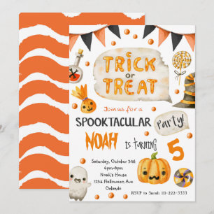 Trick or Treat Halloween Birthday Invitation