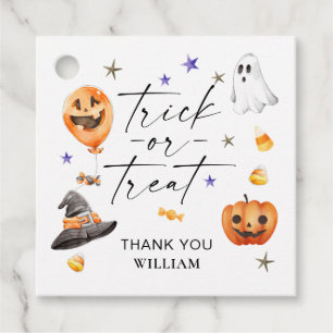 Trick or Treat Halloween Birthday Party Favour Tags