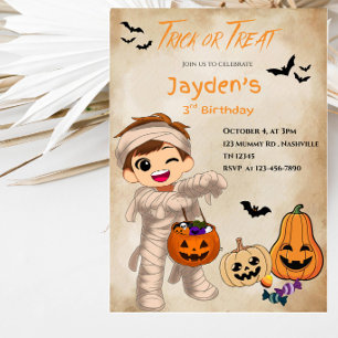 Trick or Treat Halloween Birthday Party for Boy Invitation