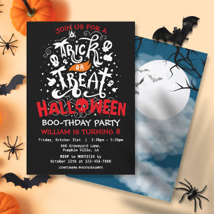 Trick or Treat Halloween Birthday Party Invitation