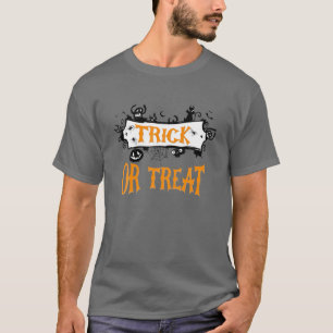 Trick Or Treat - Halloween Black Cat Retro Vintage T-Shirt